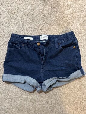 Universal Thread Dark Blue Rolled Cuff Denim Shorts